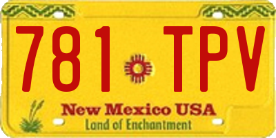 NM license plate 781TPV