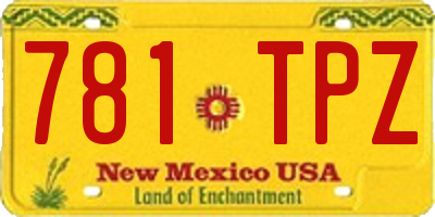 NM license plate 781TPZ