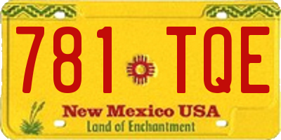 NM license plate 781TQE