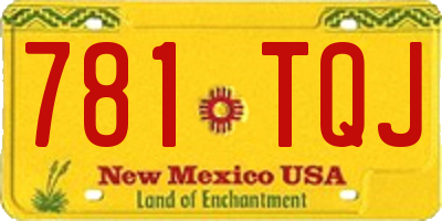 NM license plate 781TQJ