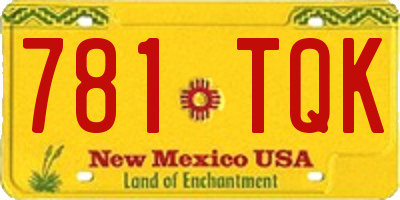 NM license plate 781TQK