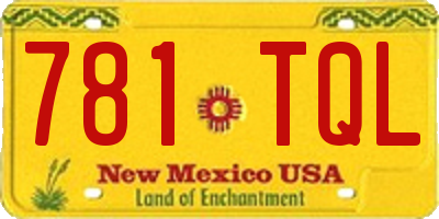 NM license plate 781TQL