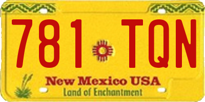NM license plate 781TQN