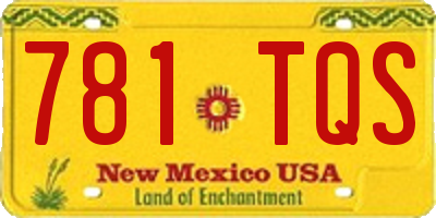 NM license plate 781TQS