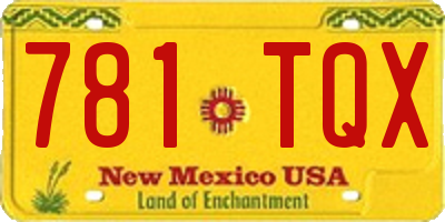 NM license plate 781TQX