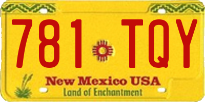 NM license plate 781TQY