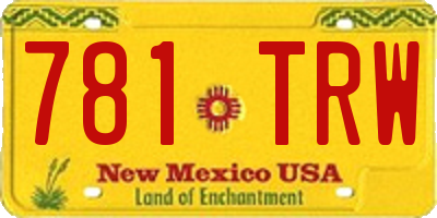 NM license plate 781TRW