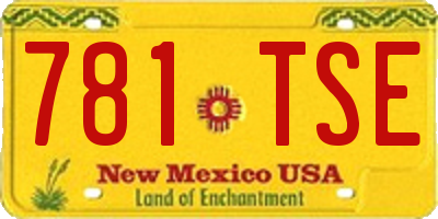 NM license plate 781TSE