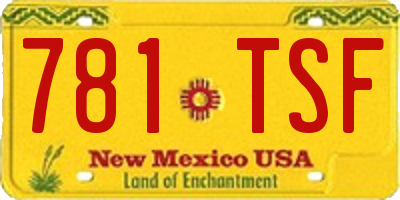 NM license plate 781TSF