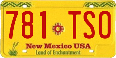 NM license plate 781TSO