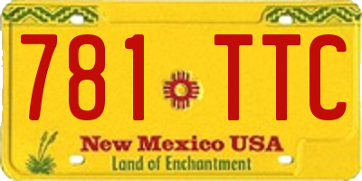 NM license plate 781TTC