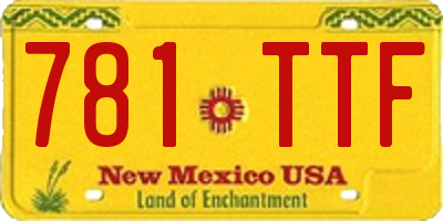 NM license plate 781TTF