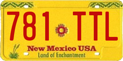 NM license plate 781TTL