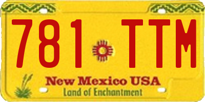 NM license plate 781TTM