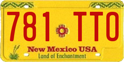 NM license plate 781TTO