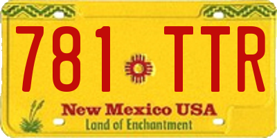 NM license plate 781TTR