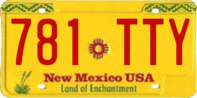 NM license plate 781TTY