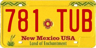 NM license plate 781TUB