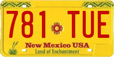 NM license plate 781TUE