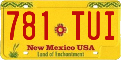NM license plate 781TUI