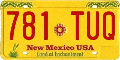 NM license plate 781TUQ