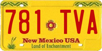 NM license plate 781TVA