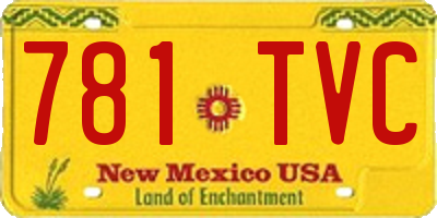 NM license plate 781TVC