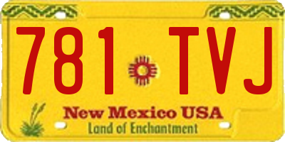 NM license plate 781TVJ