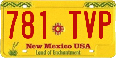 NM license plate 781TVP