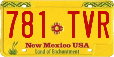 NM license plate 781TVR