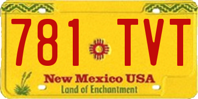 NM license plate 781TVT