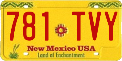 NM license plate 781TVY