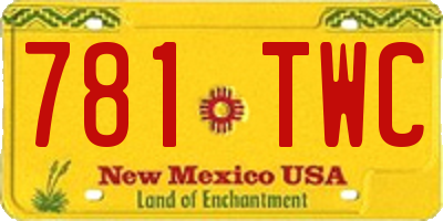 NM license plate 781TWC