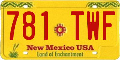 NM license plate 781TWF