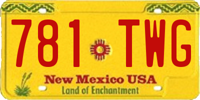 NM license plate 781TWG