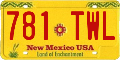 NM license plate 781TWL