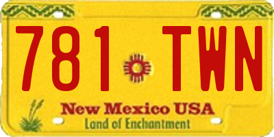 NM license plate 781TWN