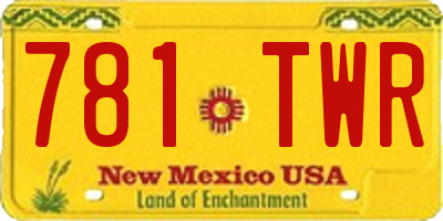 NM license plate 781TWR