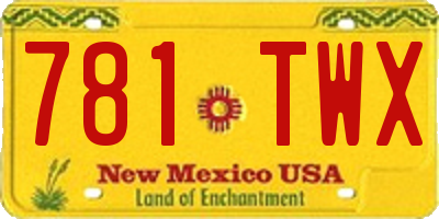 NM license plate 781TWX