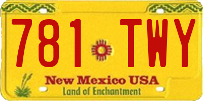NM license plate 781TWY
