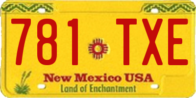 NM license plate 781TXE