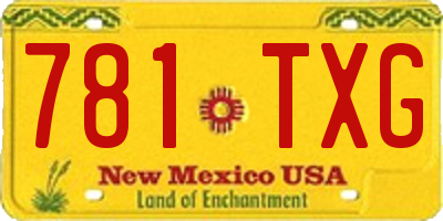 NM license plate 781TXG
