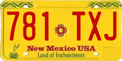 NM license plate 781TXJ