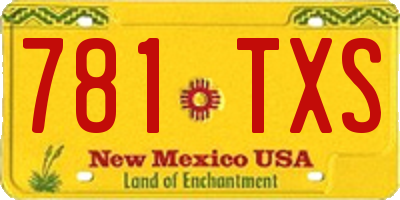 NM license plate 781TXS