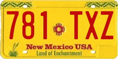 NM license plate 781TXZ