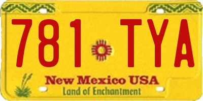 NM license plate 781TYA