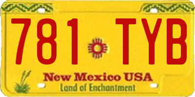 NM license plate 781TYB
