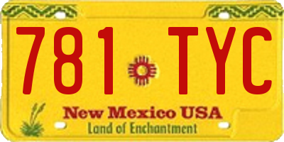 NM license plate 781TYC