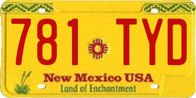 NM license plate 781TYD