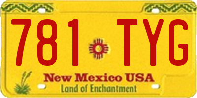 NM license plate 781TYG